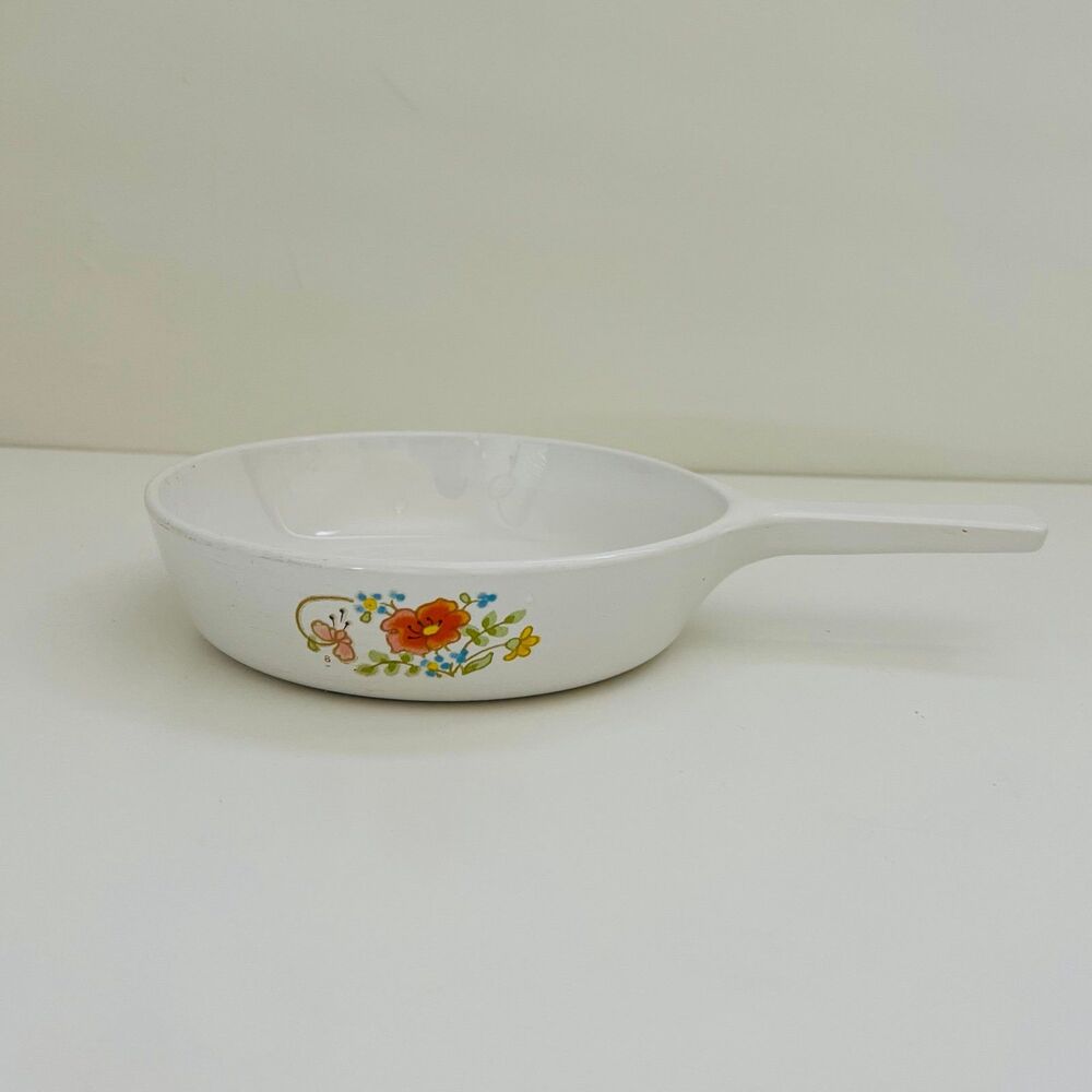 CORNING WARE Wildflower Pattern P-83-B Skillet Saucepan Baking Dish